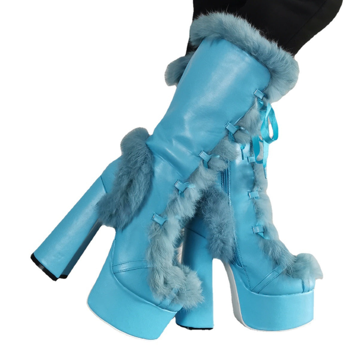 Women's Winter Boots with Block Heel – Cozy High Heel Boots