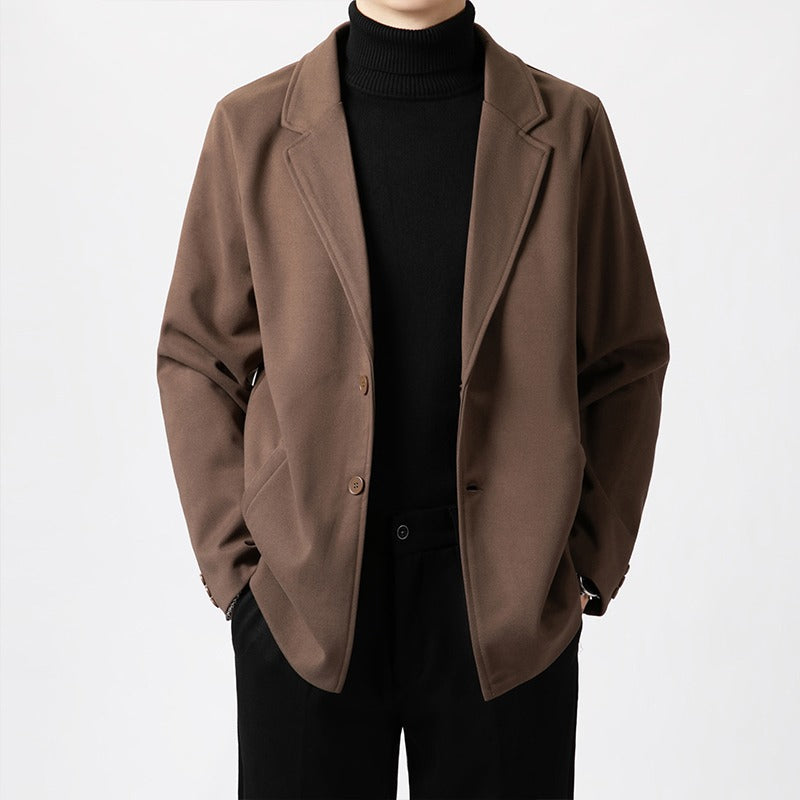 Men's Casual Wool Blazer Loose Fit – Elegant Leisure Blazer