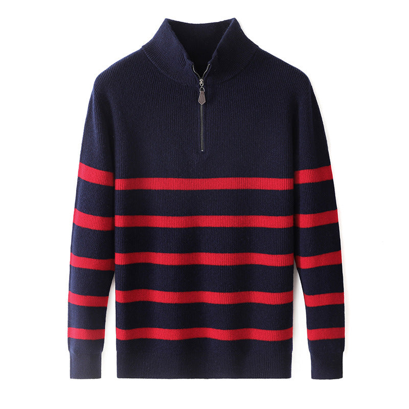 Men's Korean Style Pullover – Striped Trend Knit Sweater