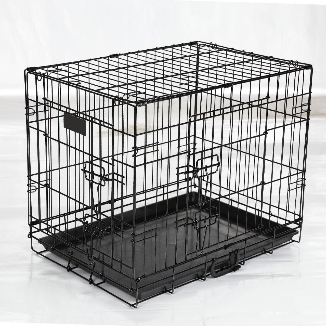 Dog crate foldable | Wire cage large sturdy transport box