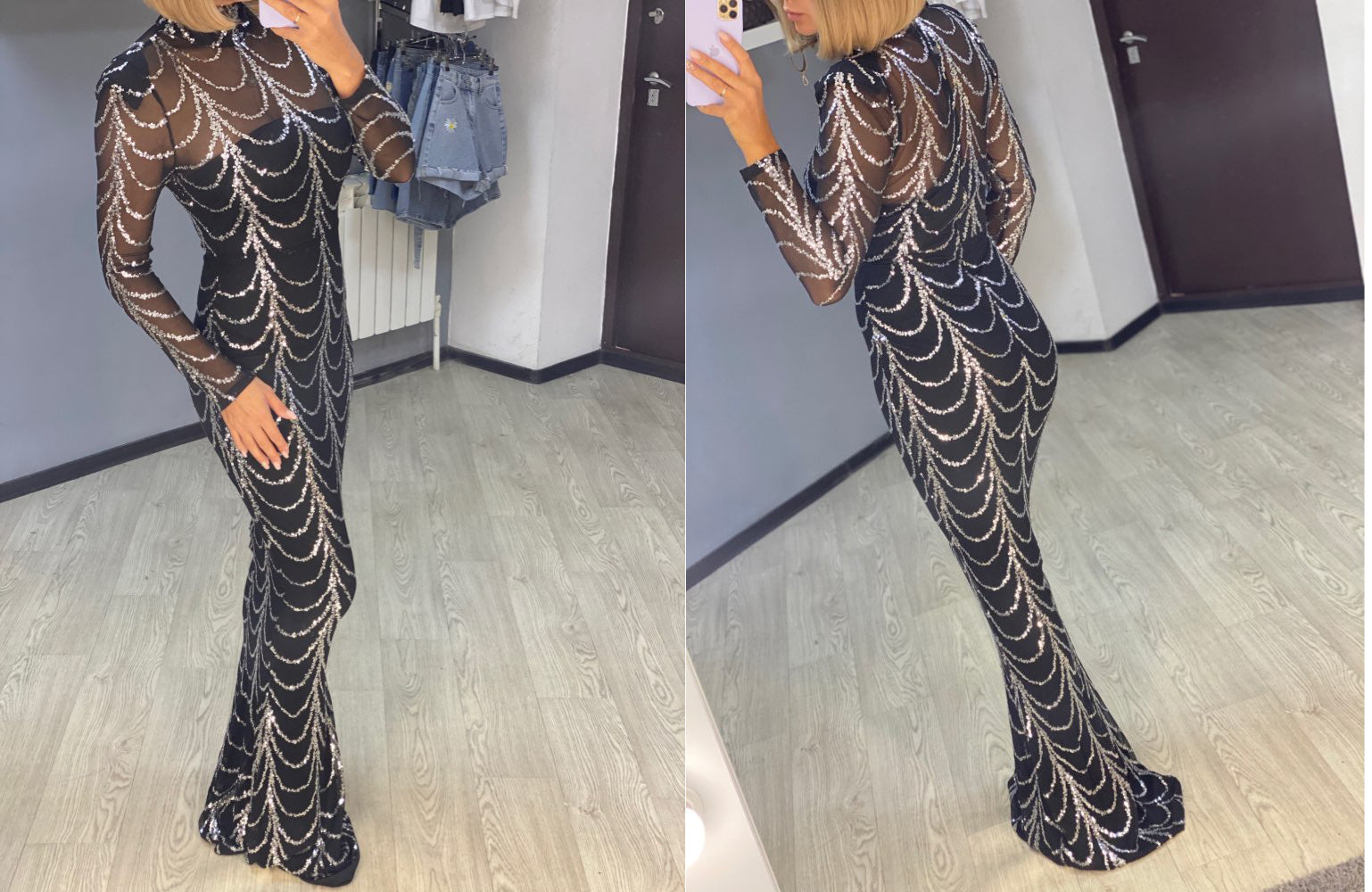 Elegant Sequin Maxi Dress – Long Sleeve Party & Evening Dress for Women
