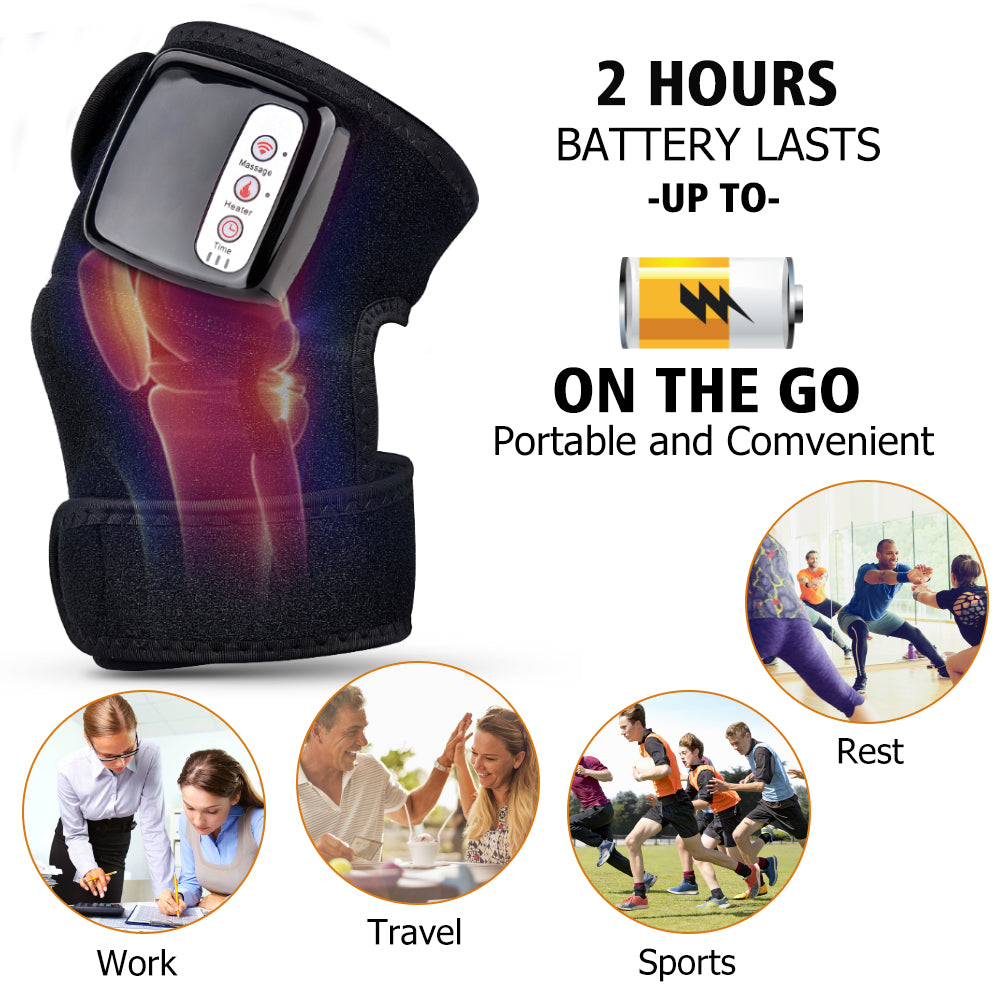 Electric Infrared Knee Brace with Massage - Vibration | Heat Therapy for Knees, Elbows & Joints