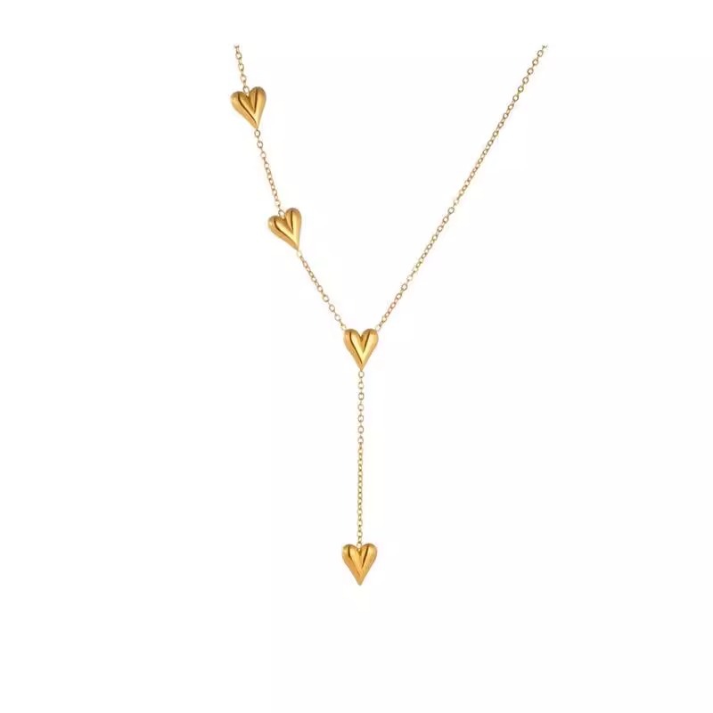 Herz Quasten Halskette aus Titanstahl – Eleganter Damen Schmuck mit modernem Charme