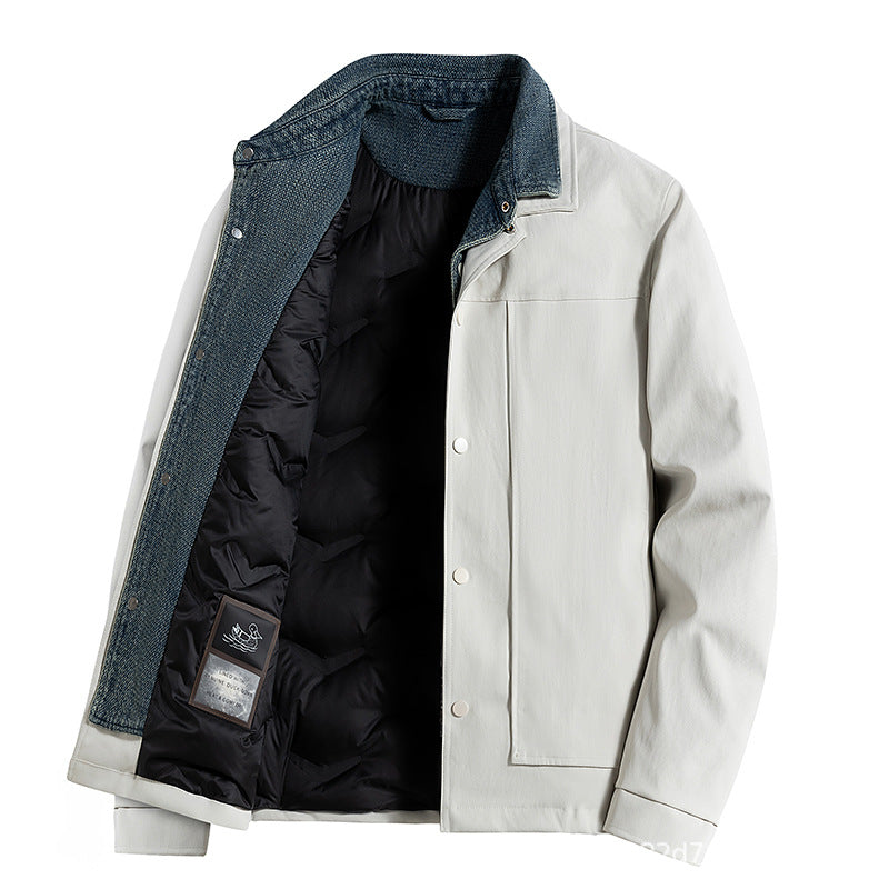 Men's Fake Two-Piece Jacket – Korean Style Loose Trend Jacket