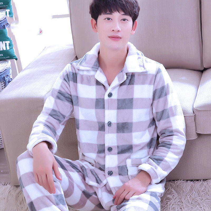 Men's Winter Homewear Set Flannel | Plus Size Loungewear