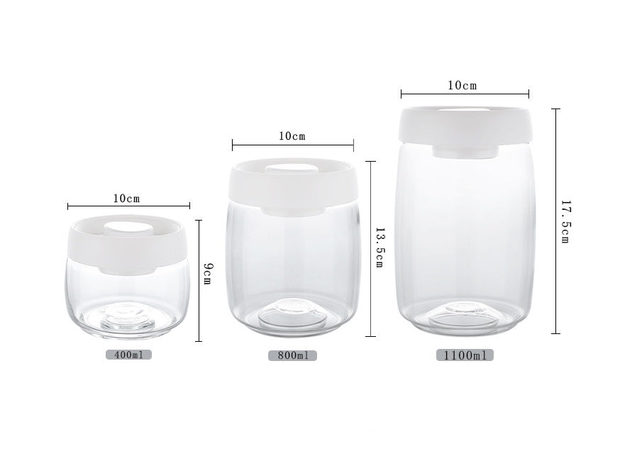 Vacuum Glass Storage Jar | Airtight Canister | Coffee Tea Storage