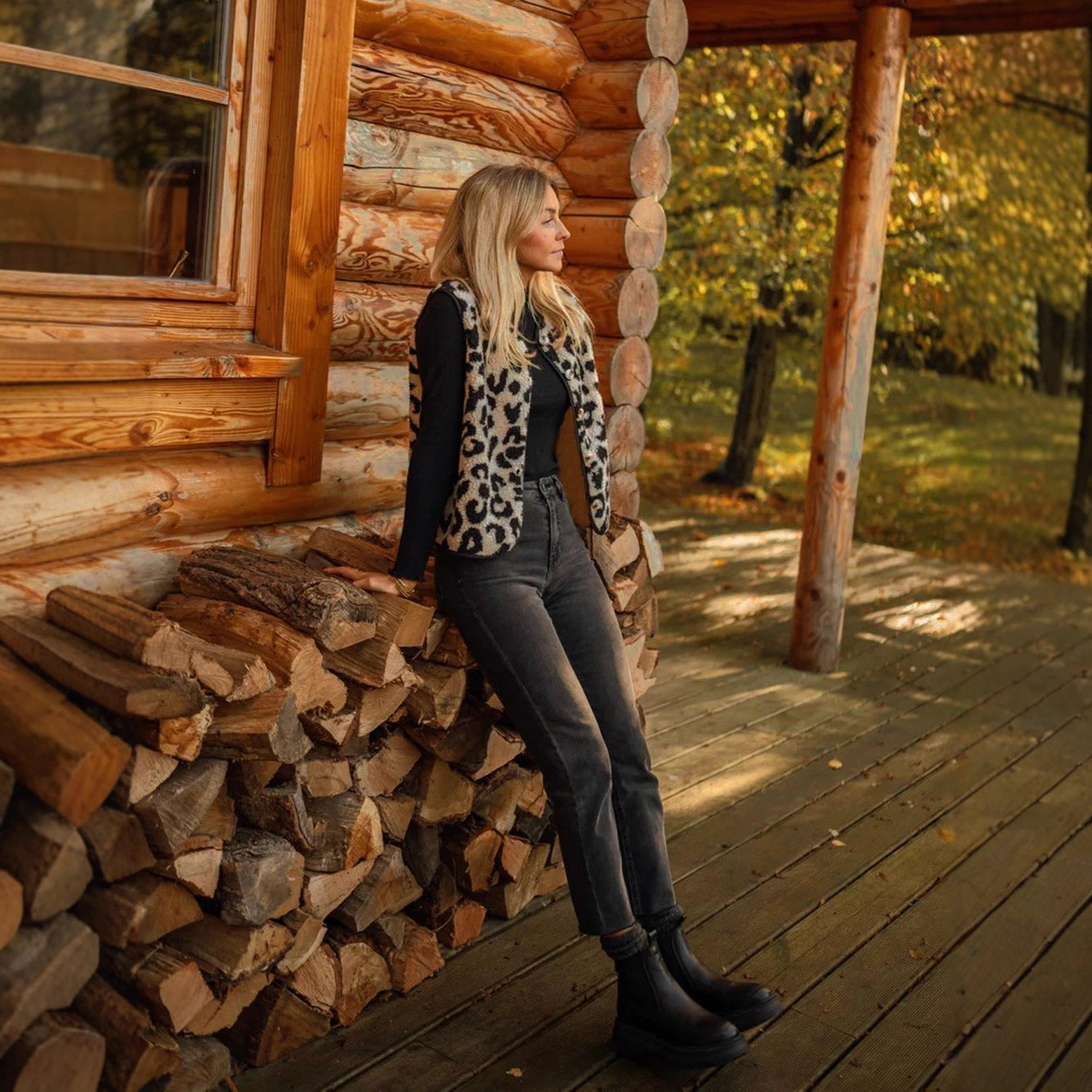 Damen Kunstfellweste Leopard – Elegant, Warm & Stylisch