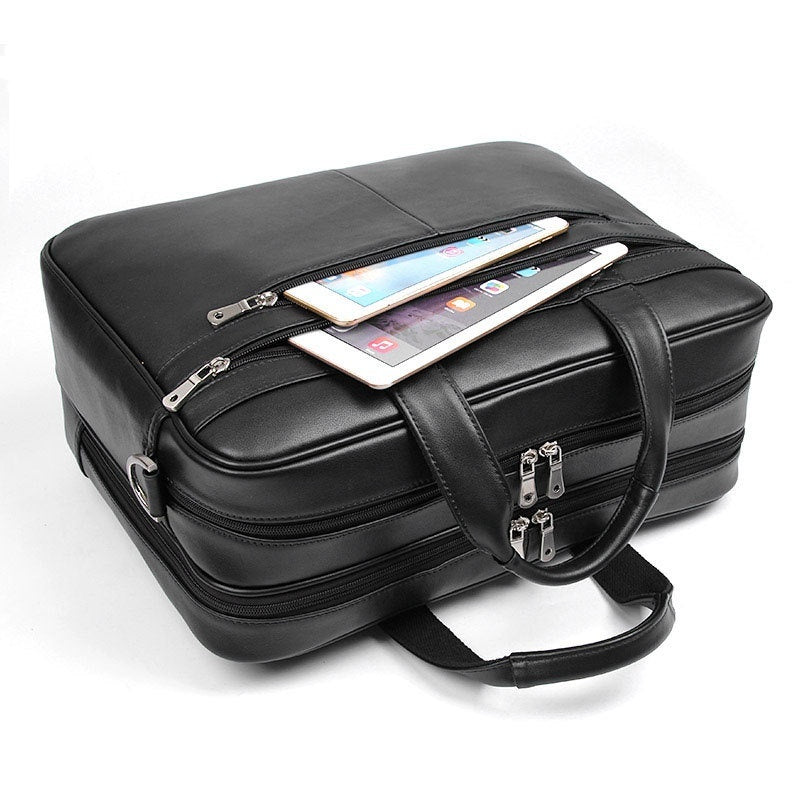 Men's Premium Nappa Leather Briefcase – Genuine Leather Business Laptop Bag