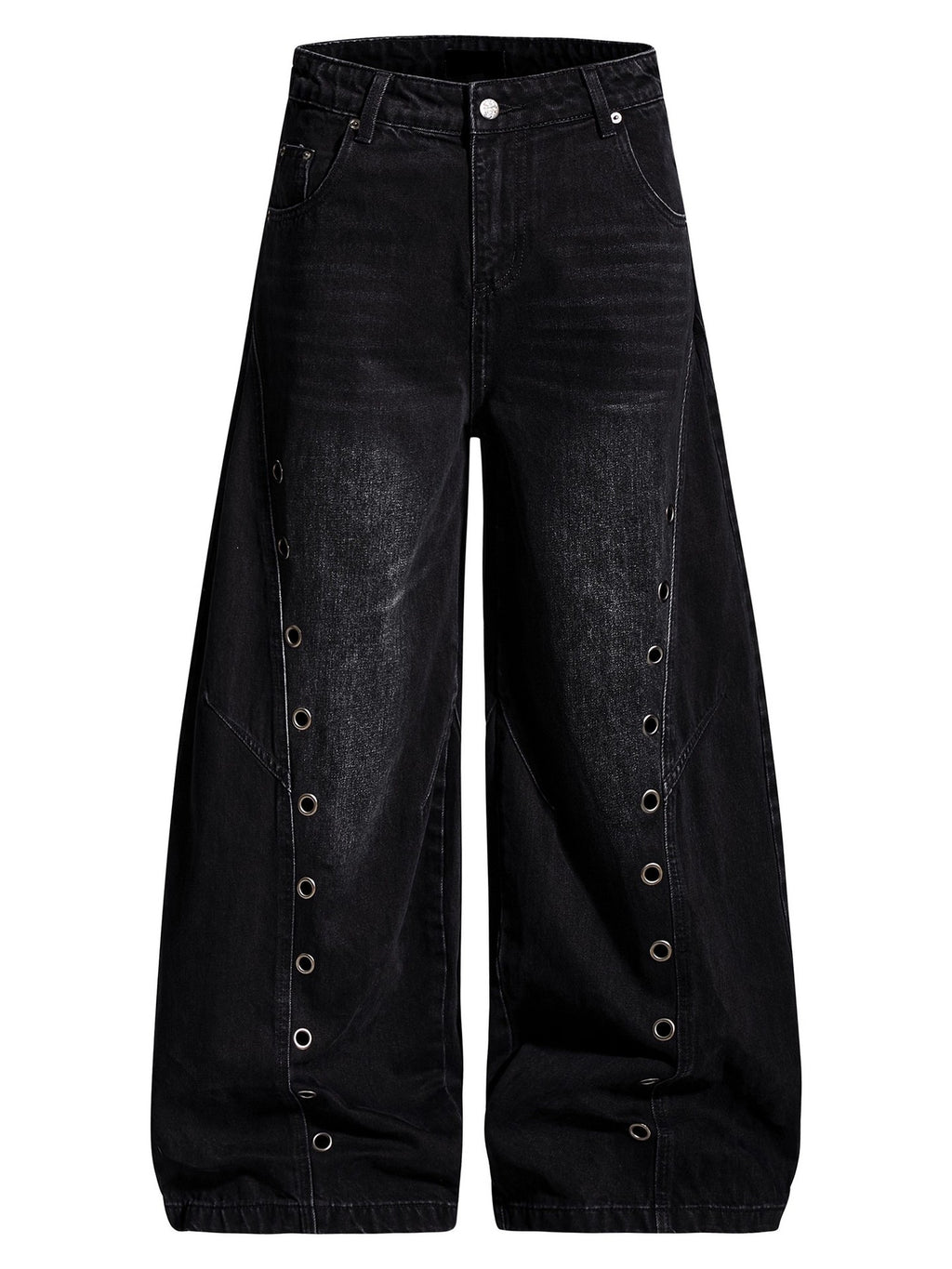 Damen Designer Jeans mit Eyelet-Details – Trendige Washed Denim Hose