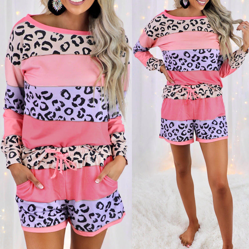 Damen Homewear Pyjama Set – Modischer Freizeitanzug mit Print