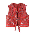 Damen Batik Baumwollweste – Rundhals, Locker & Modern Casual