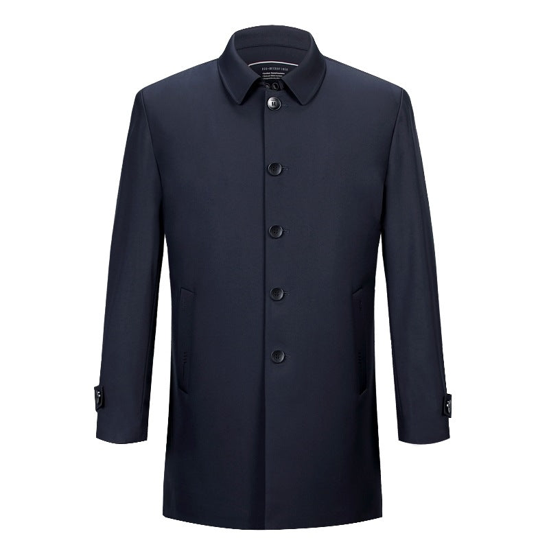Men's Business Casual Trench Coat – Mid-Length Premium Coat