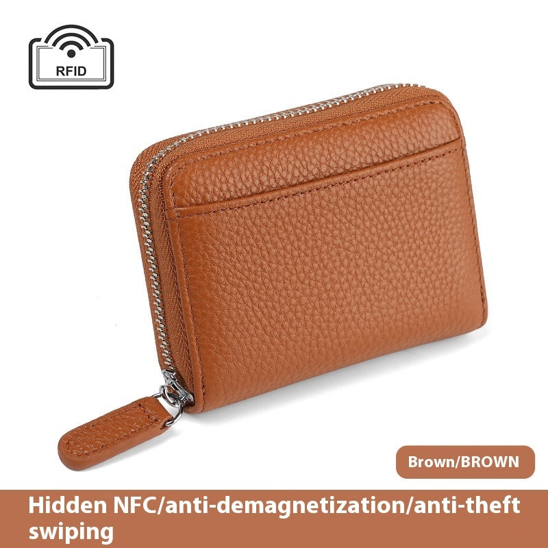 RFID Leather Card Holder - Small Wallet with Coin Pocket Unisex