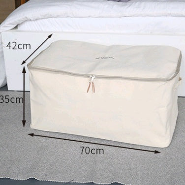 Canvas Storage Box Lid Zipper Clothes Organizer
