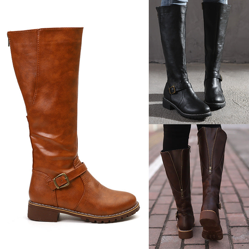 Damen Ritterstiefel | Elegante Kniehohe Boots mit Absatz
