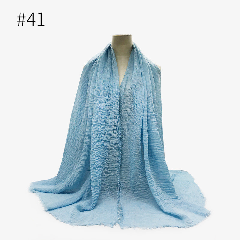 Damen Baumwoll Pashmina Schal | Weicher Fransen Hijab Stola