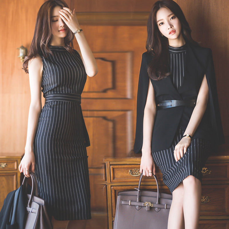 Elegant Business Dress for Women - Figure-hugging Office & Casual Dress