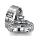 Kristall- und Diamant-Partnerring-Set – Elegante Partnerringe