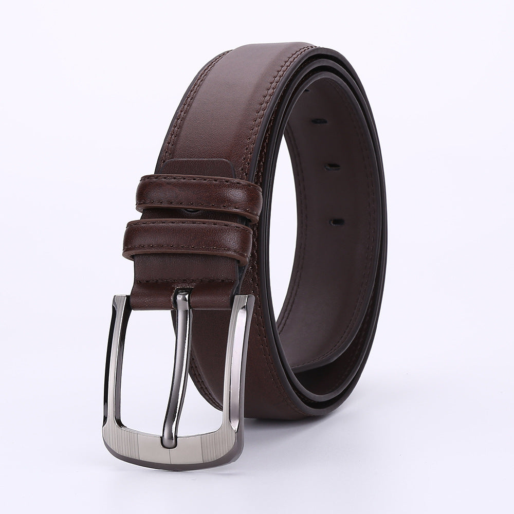 Herren Rindsleder Gürtel | Business Freizeit Dornschließe elegant
