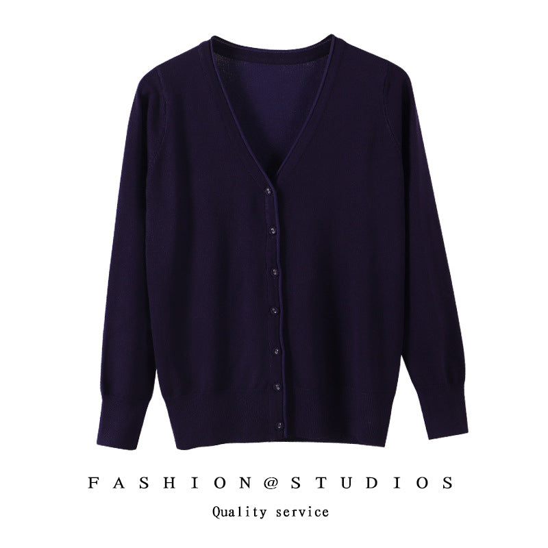 Women's Slim Fit Knitted Cardigan – Plus Sizes Spring Autumn