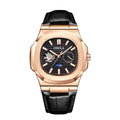Men's Automatic Watch Luxury | Sun Moon Stars Leather Strap