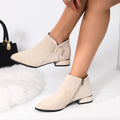 Women's Ankle Boots Pointed Toe with Bow – Elegant Side Zip Boots