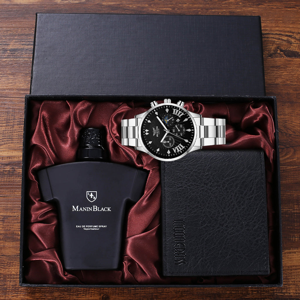 Men's Gift Set | Wallet Belt Watch Perfume Elegant