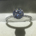 925 Sterling Silber Verlobungsring mit funkelndem Zirkonstein