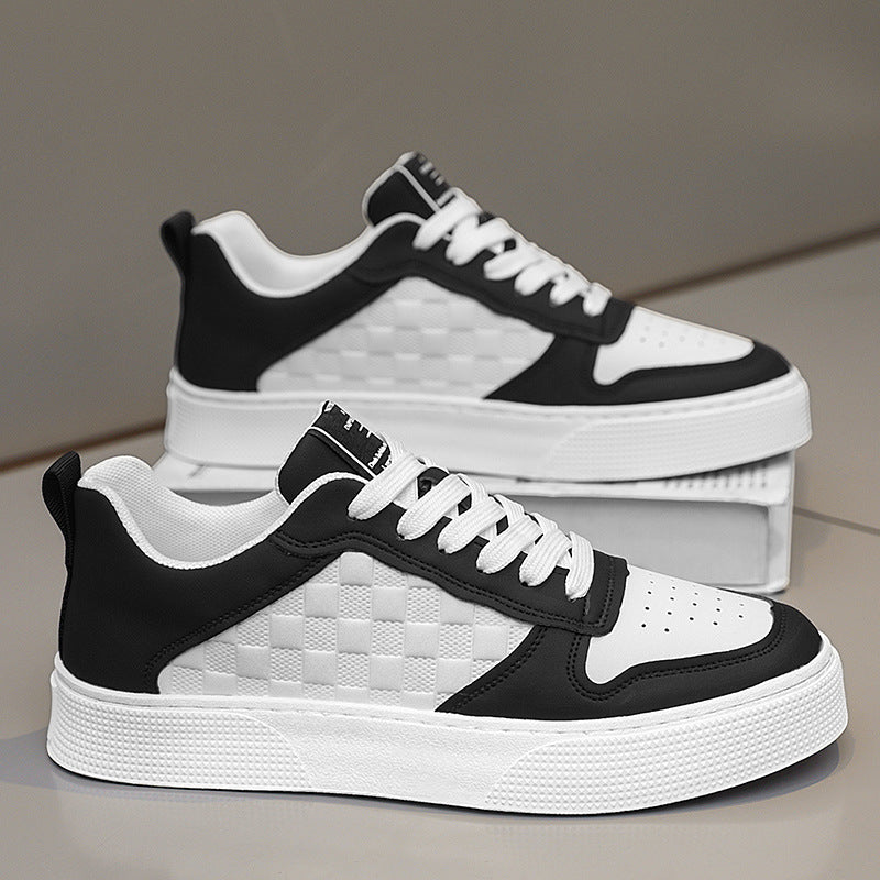 Herren Freizeit Sneaker Kariert Schnürschuhe Atmungsaktiv