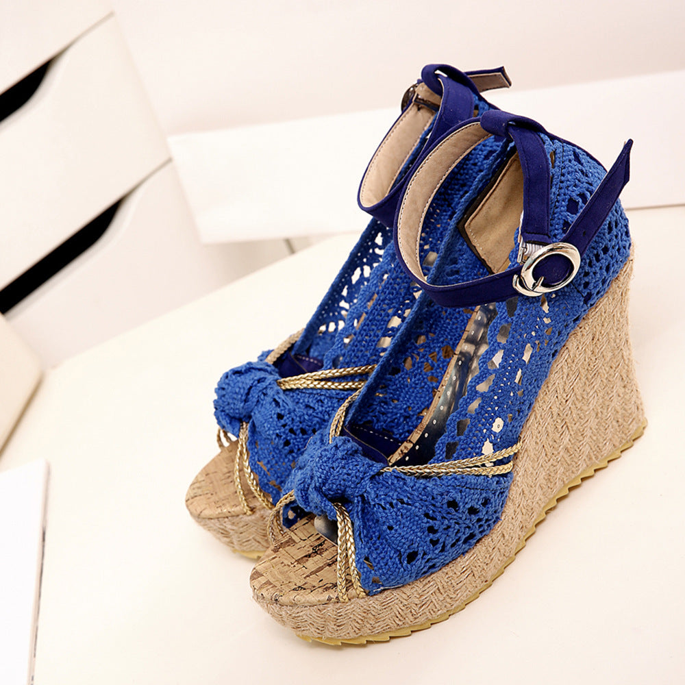 Women's Wedge Sandals with Lace | Elegant Summer Sandals