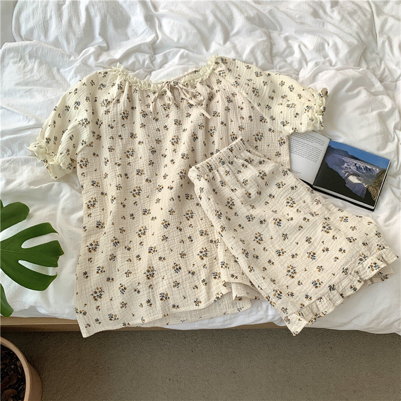 Women's Floral Lace Pajamas | Cute Short Sleeve Sleepwear