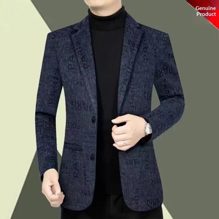 Men's Wool Jacket with Lapel Collar – Elegant Casual Jacket Modern
