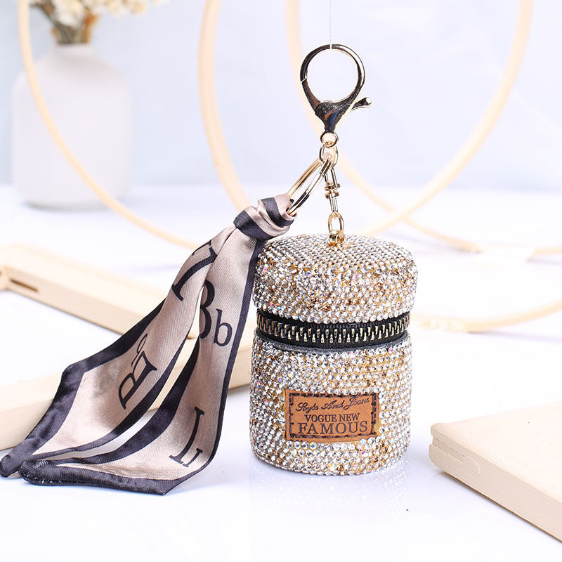 Crystal Coin Purse for Women - Shiny Mini Bag with Keychain