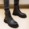 Men's Genuine Leather Martin Boots High Top – Robust Casual Leather Ankle Boots