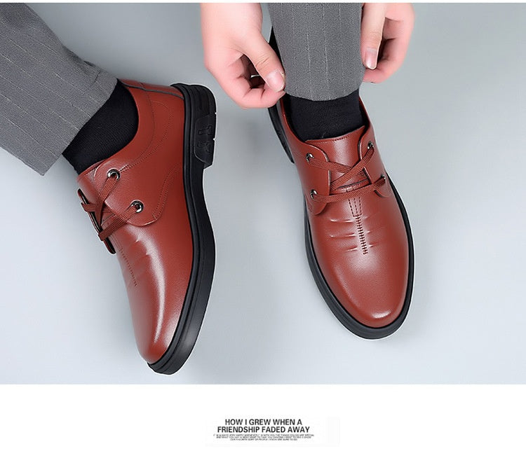 Men's Soft Leather Round Toe Shoes | Comfortable Casual Stylish