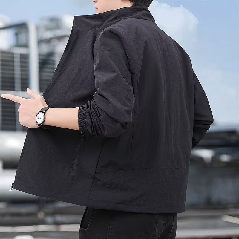 Men's Stand-Up Collar Jacket Loose Fit – Versatile Casual Jacket