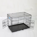 Dog crate foldable | Wire cage large sturdy transport box