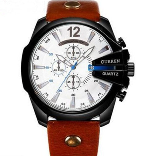 Men's watch large dial | three-eye design elegant
