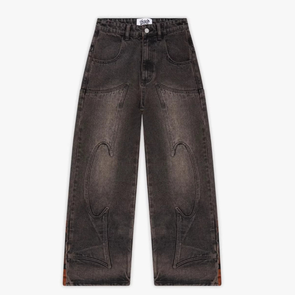 Men's Vintage Embroidered Jeans – American Style Denim Trousers