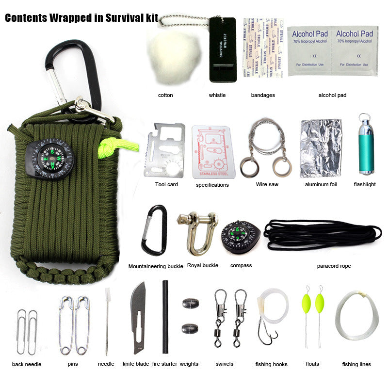 29-in-1 Survival Kit | First Aid Outdoor Emergency Set Travel