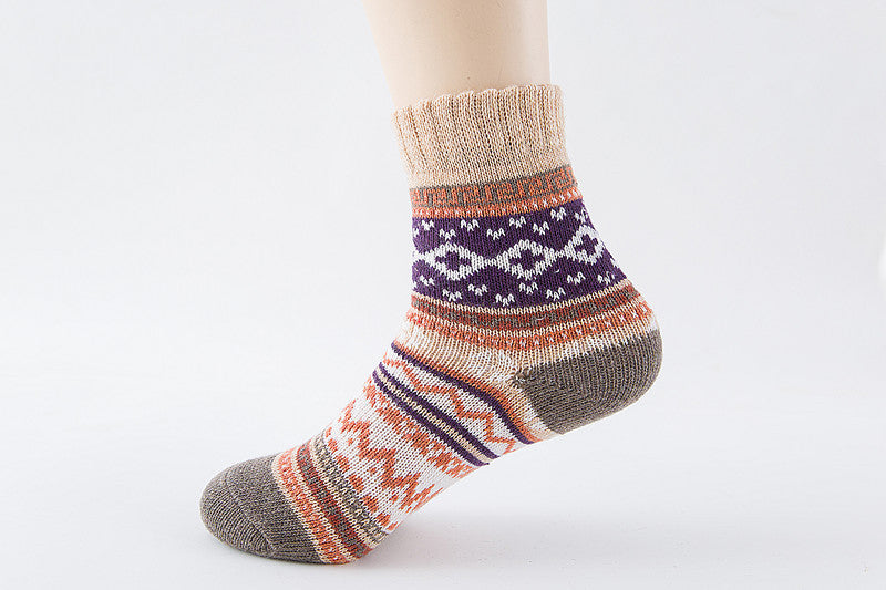 Damen Kaschmir Socken Ethno Stil – Warme Luxus Komfortsocken