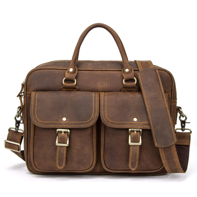 Retro Leather Travel Bag XL - Crazy Horse Cowhide Weekender