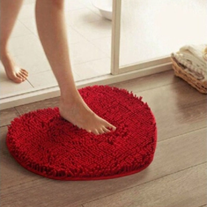 Heart Rug Bedroom | Fluffy Silk Wool Doormat