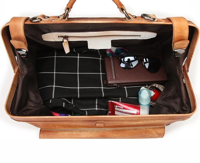 Genuine Leather Business Travel Bag | Luxury Men's Weekender
