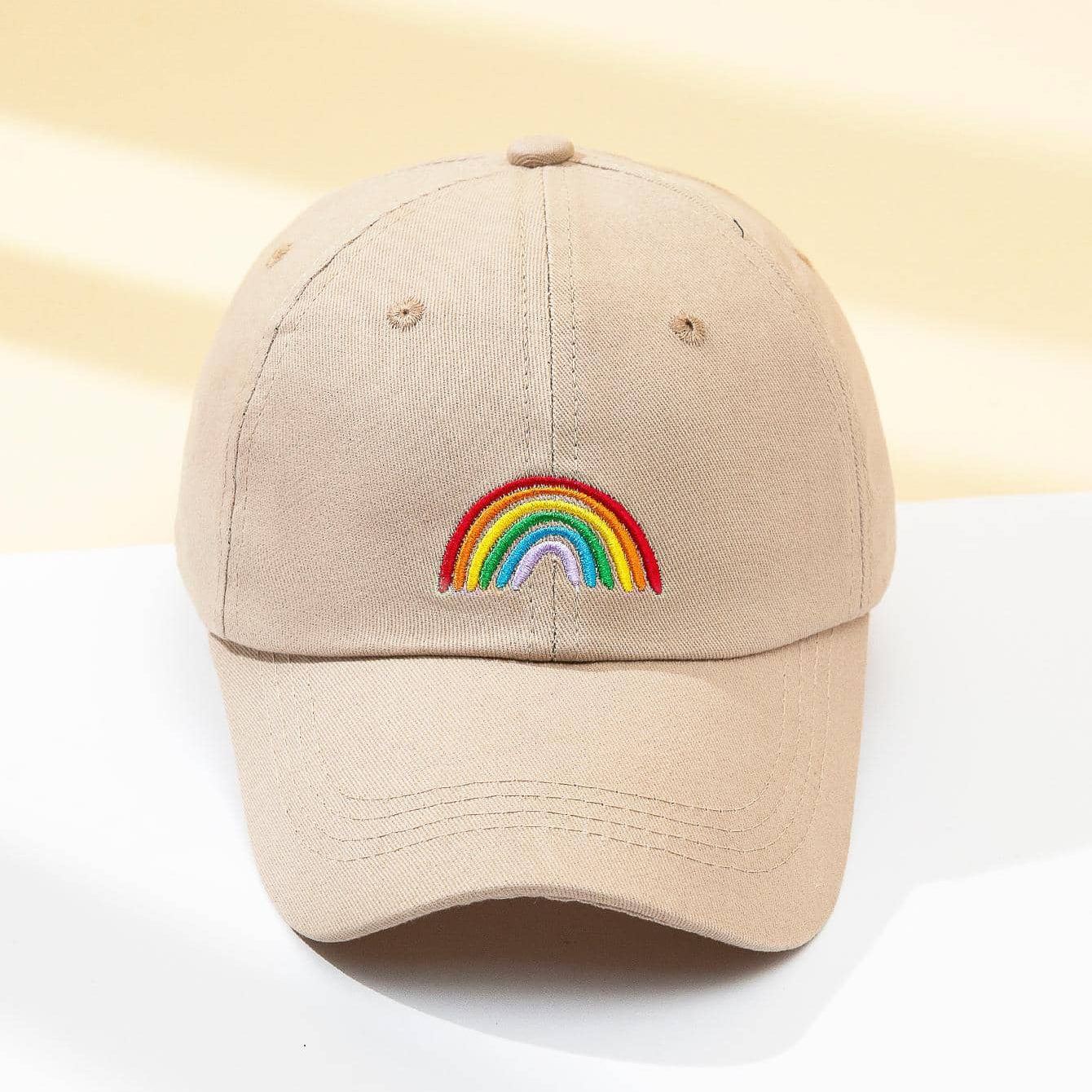 Women's Baseball Cap with Rainbow Embroidery - Sun Protection Cap