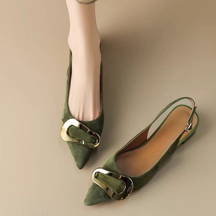 French Ballerinas for Women | Retro Flats Metal Buckle