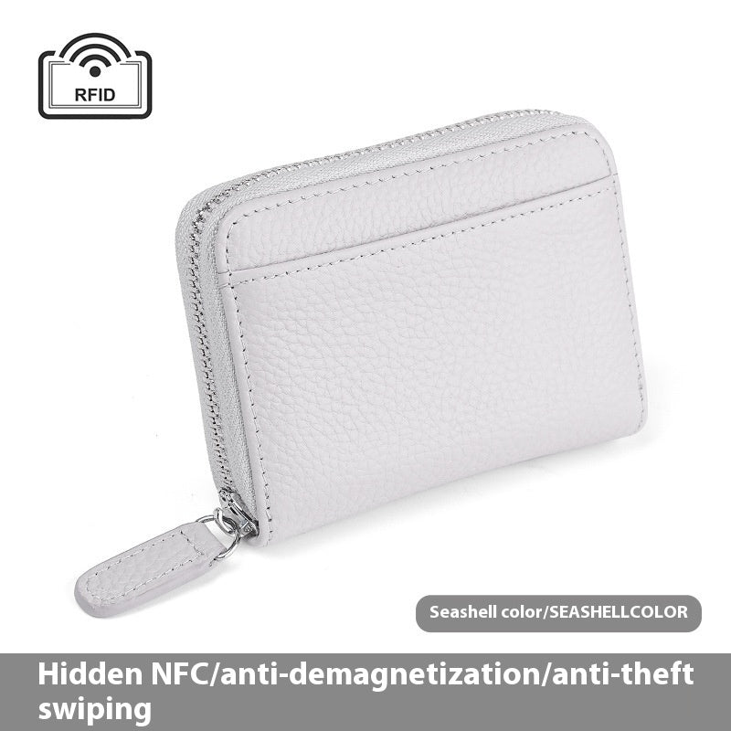RFID Leather Card Holder - Small Wallet with Coin Pocket Unisex
