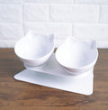 Slanted cat food bowl | Transparent cat ear design bowl