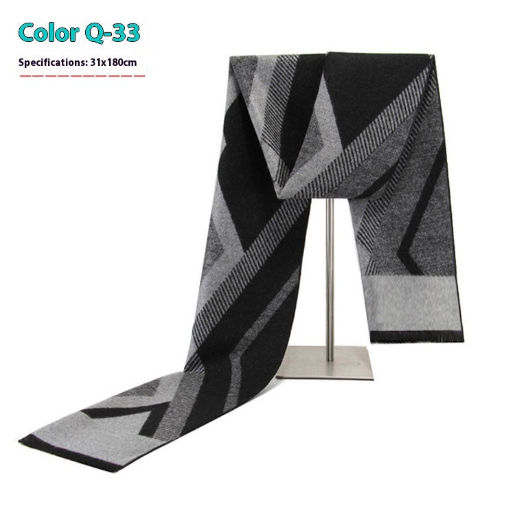 Men's Business Scarf striped soft warm elegant winter