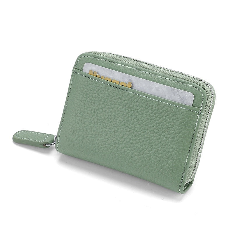 RFID Leather Card Holder - Small Wallet with Coin Pocket Unisex